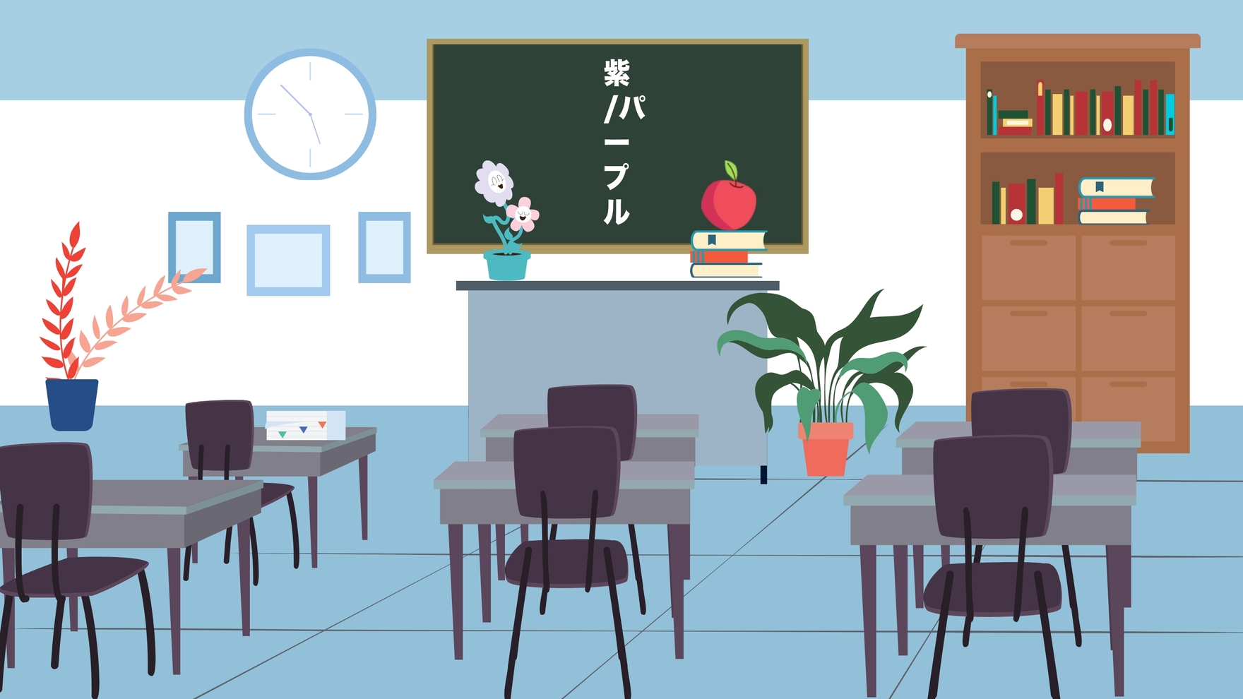 Download Empty Anime Classroom Wallpaper