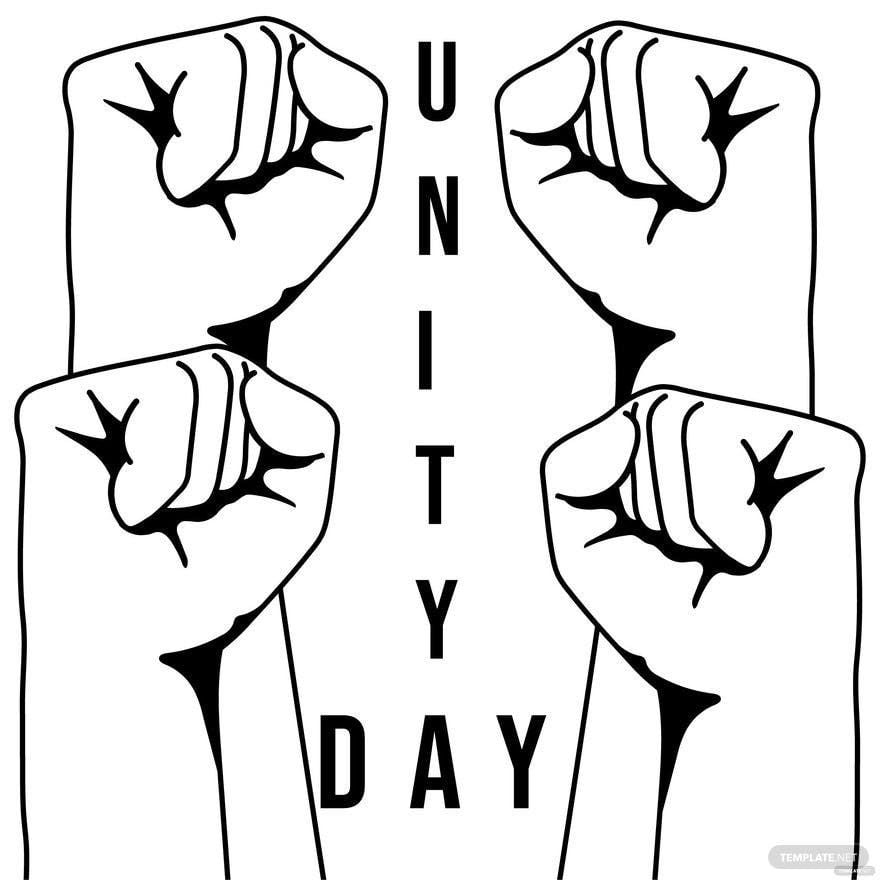 Unity Day Drawing Vector
