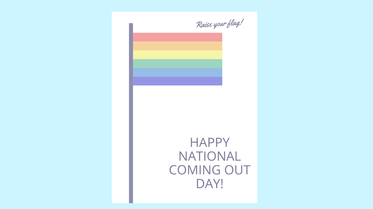 National Coming Out Day Greeting Card Background Template