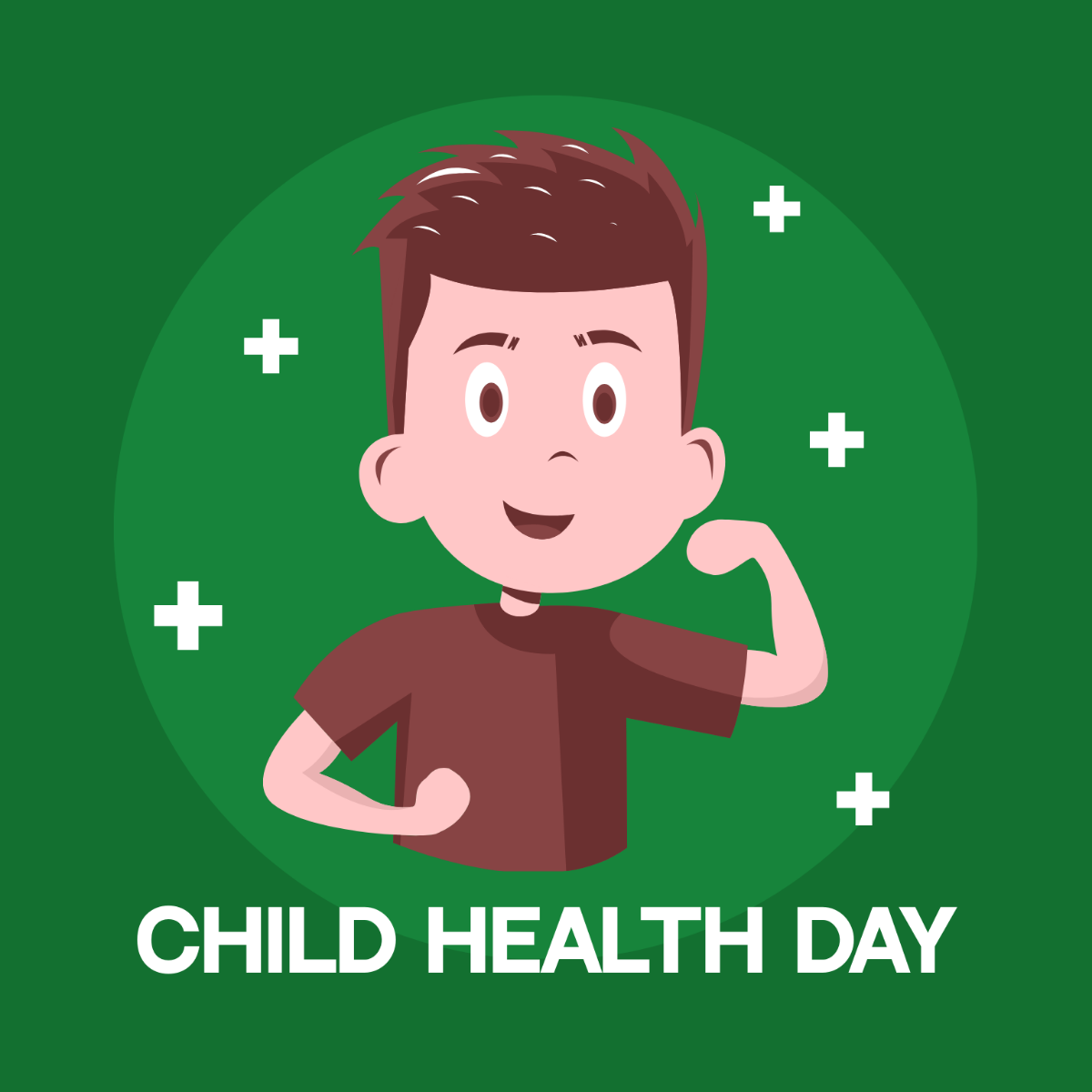 Free Child Health Day Cartoon Vector Template