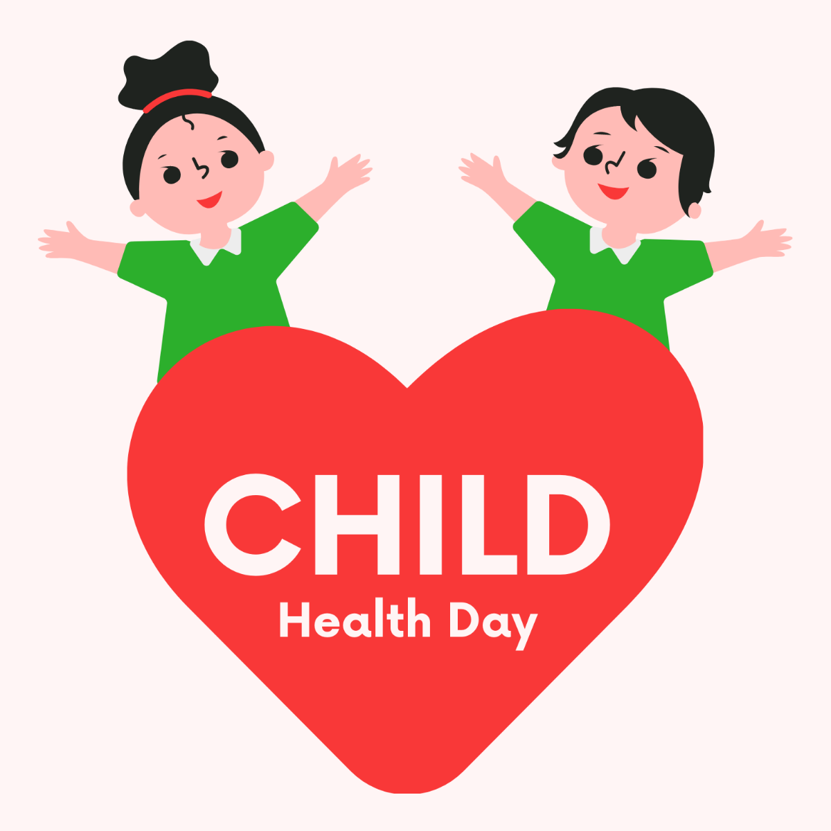 Child Health Day Clipart Vector Template
