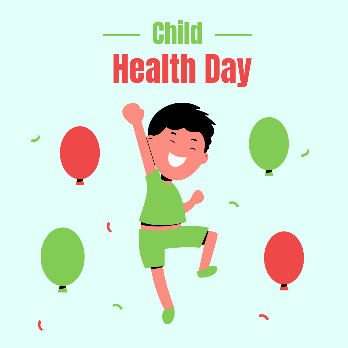 Free Child Health Day Celebration Vector Template