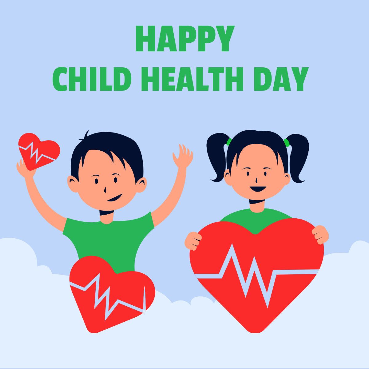 Free Happy Child Health Day Illustration Template