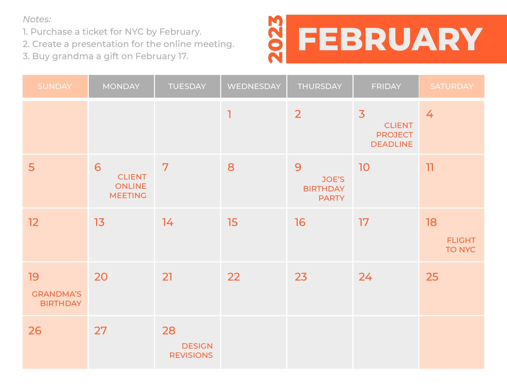 2024 February Calendar Template Google Sheets Download