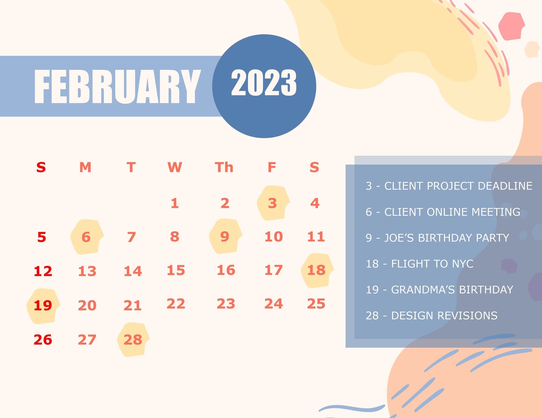 february 2023 calendars