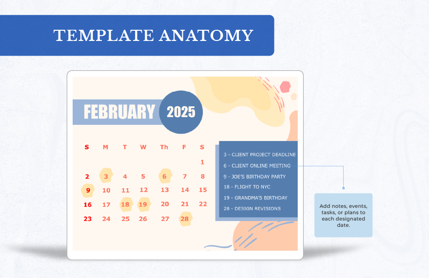 Printable February 2025 Monthly Calendar Template