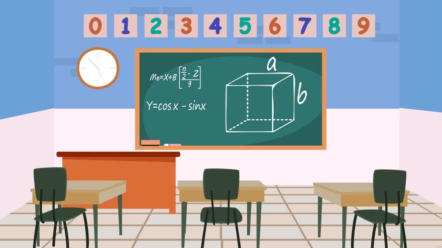 Math Classroom Background in Illustrator, EPS, SVG, JPG, PNG