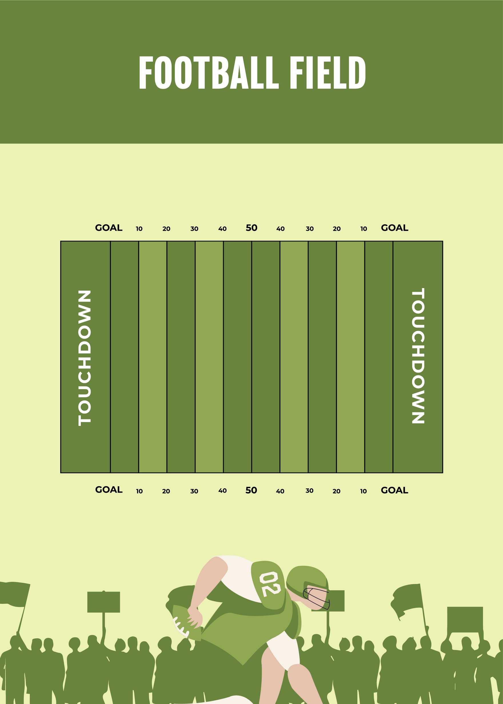 Football Field Chart in PDF, Illustrator