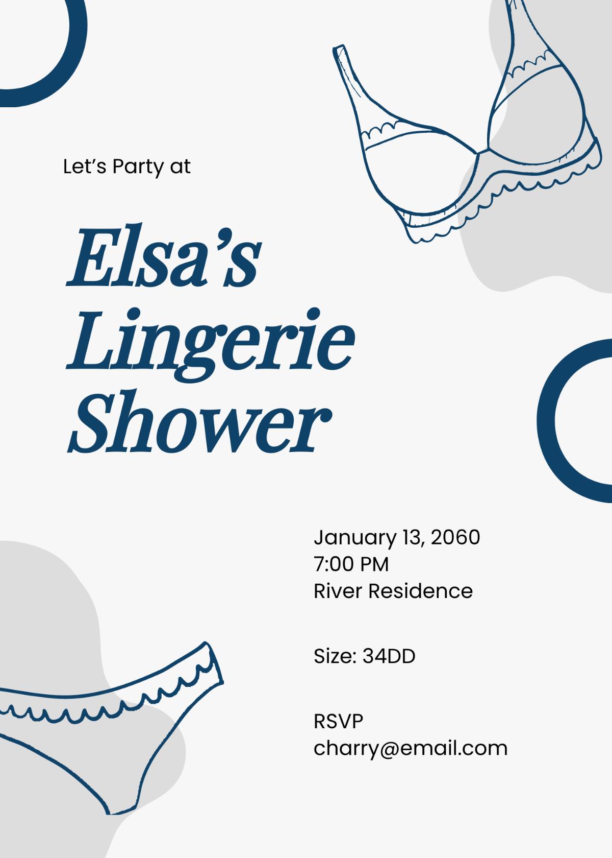 Lingerie Shower Invitation Template