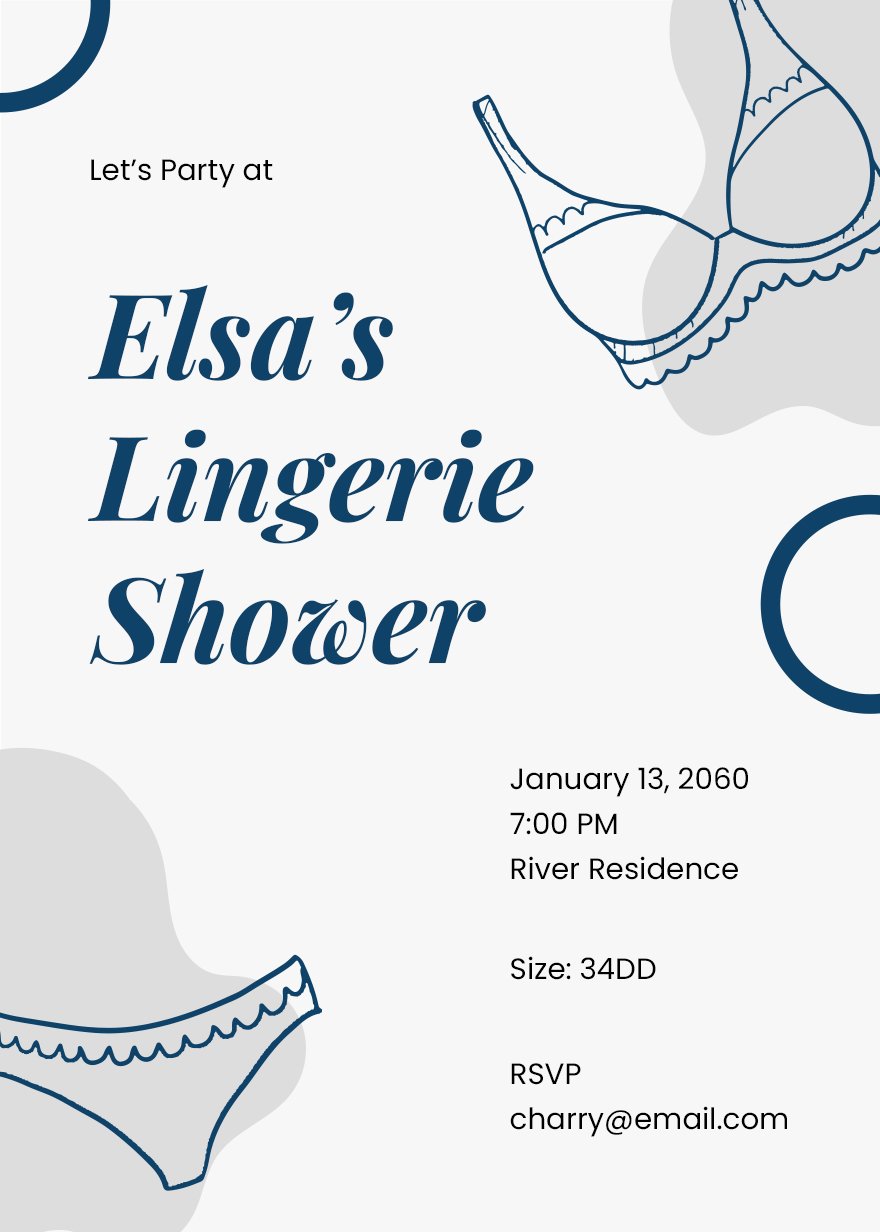 Free Lingerie Shower Invitation Template in Word, Google Docs, Illustrator, PSD