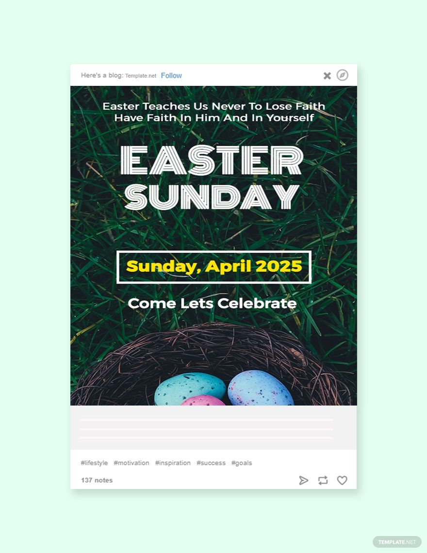 Free Easter Sunday Tumblr Post Template