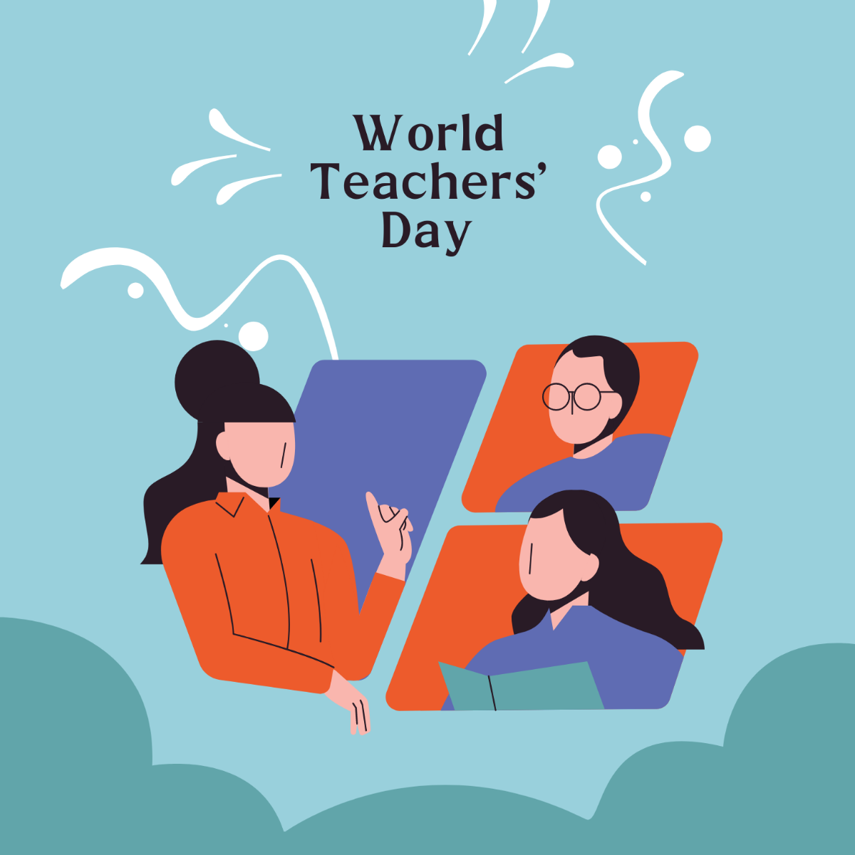 Happy World Teachers’ Day Illustration Template