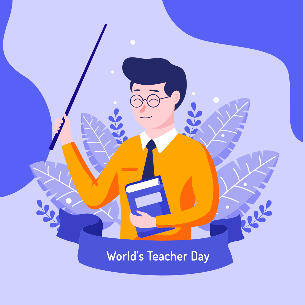 World Teachers’ Day Cartoon Vector Template