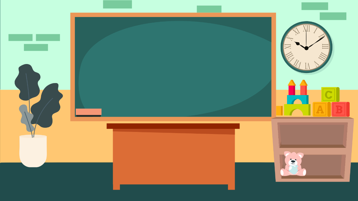 Free Animation Virtual Classroom Background Template