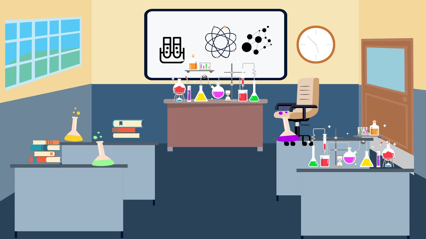 Free Chemistry Classroom Background in Illustrator, EPS, SVG, JPG, PNG