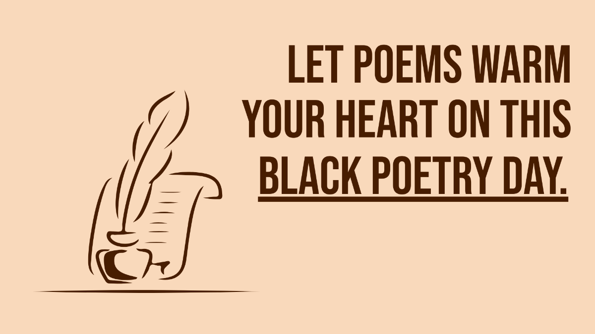 Free Black Poetry Day Greeting Card Background Template