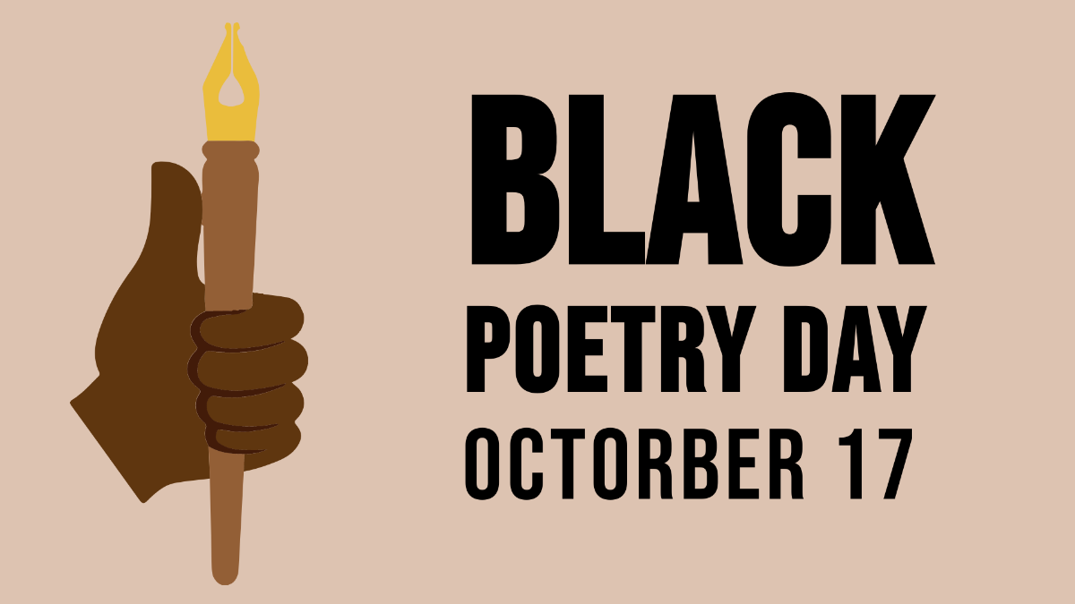 Free High Resolution Black Poetry Day Background Template