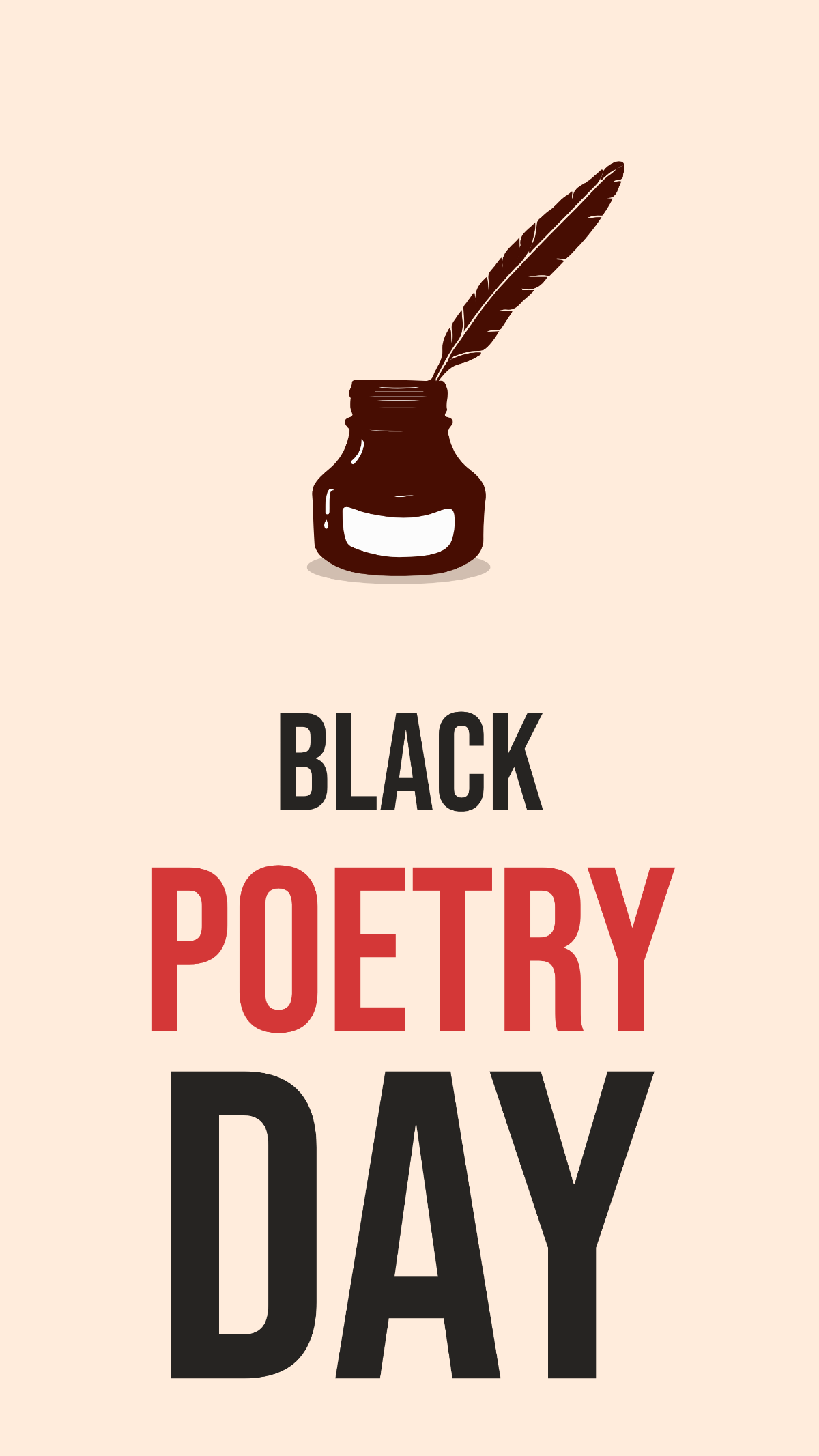 Free Black Poetry Day iPhone Background Template