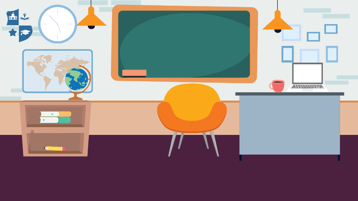 Classroom Vector Background Template