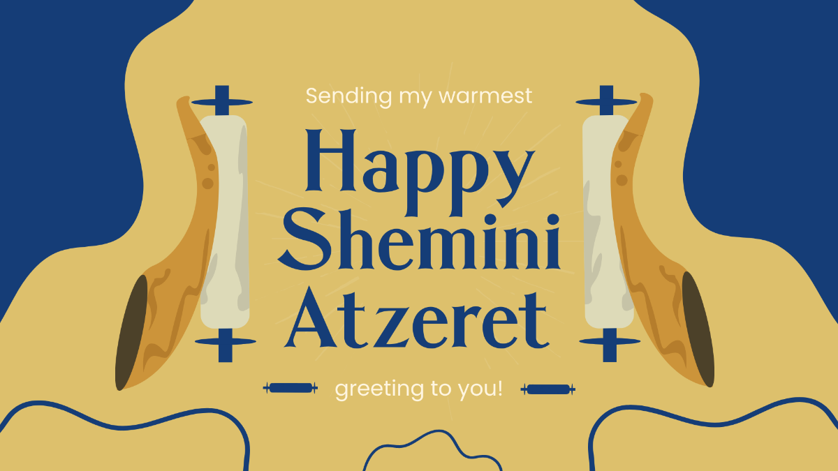 Shemini Atzeret Greeting Card Background Template