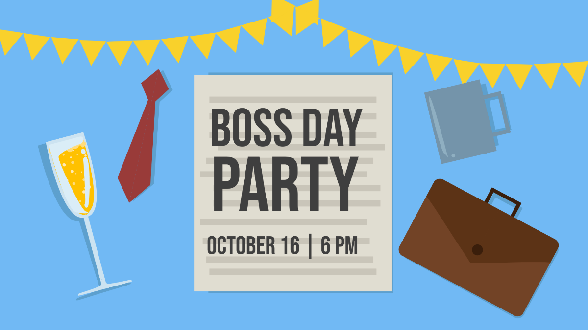 Free Boss' Day Invitation Background Template