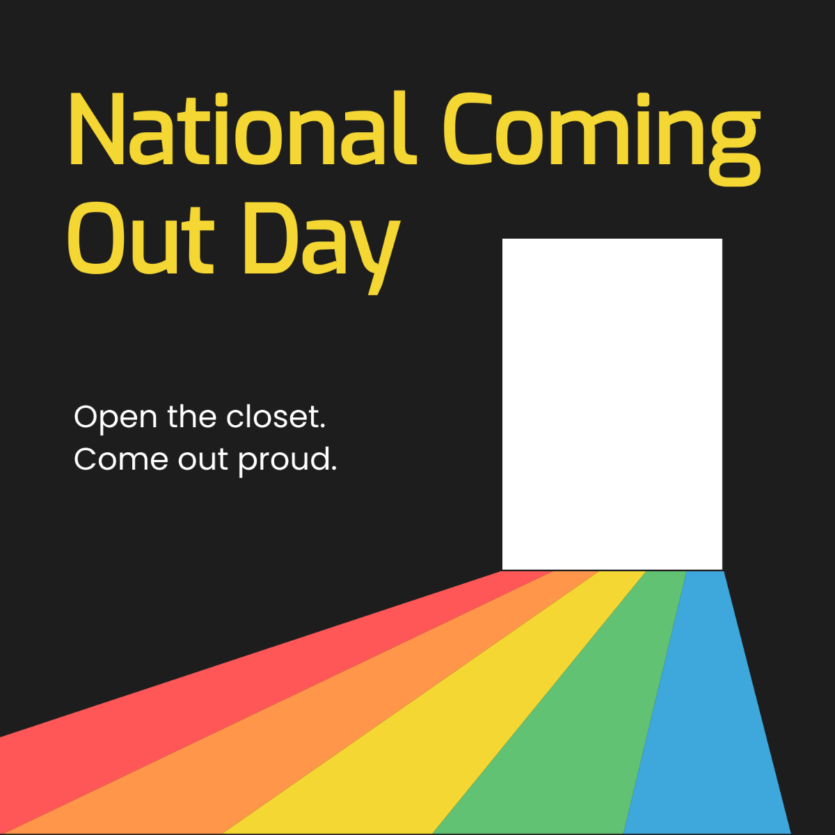 National Coming Out Day Poster Vector Template