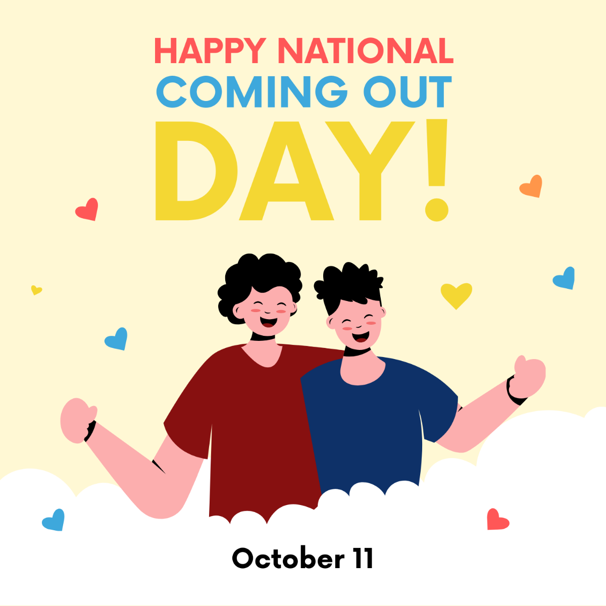 Free National Coming Out Day Flyer Vector Template