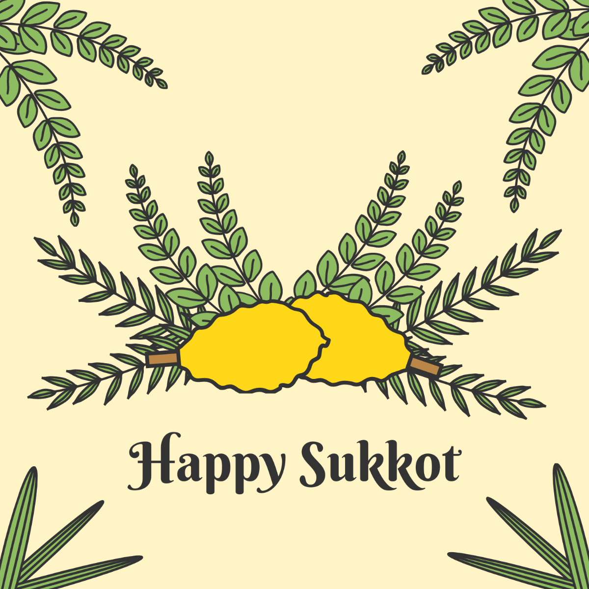 Free Sukkot Cartoon Vector Template