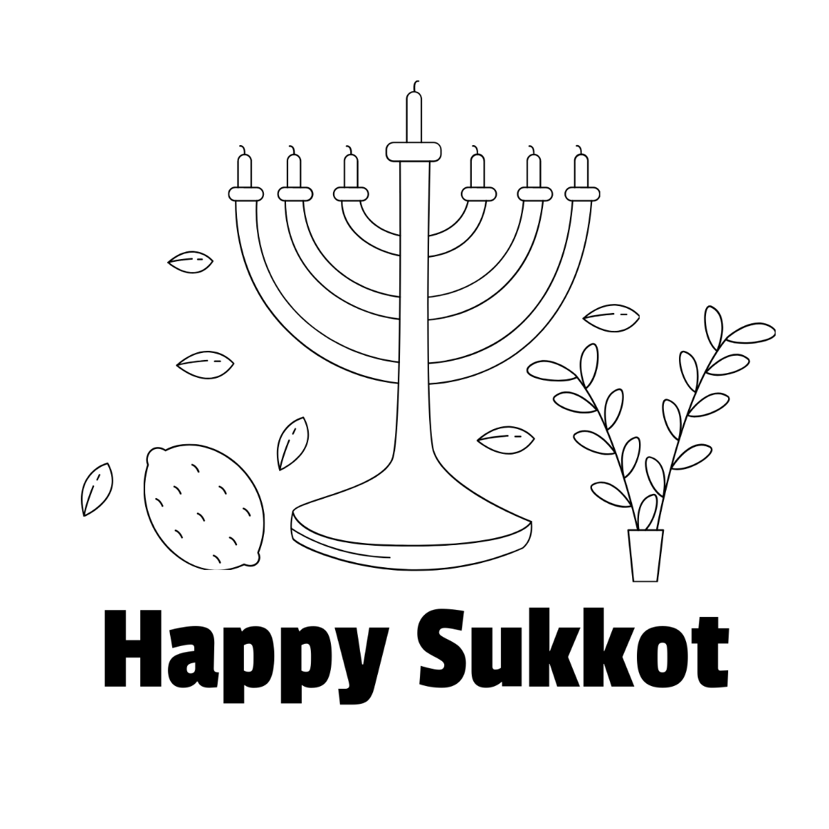 Free Sukkot Drawing Vector Template