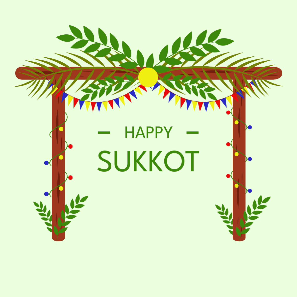 Free Sukkot Clipart Vector Template