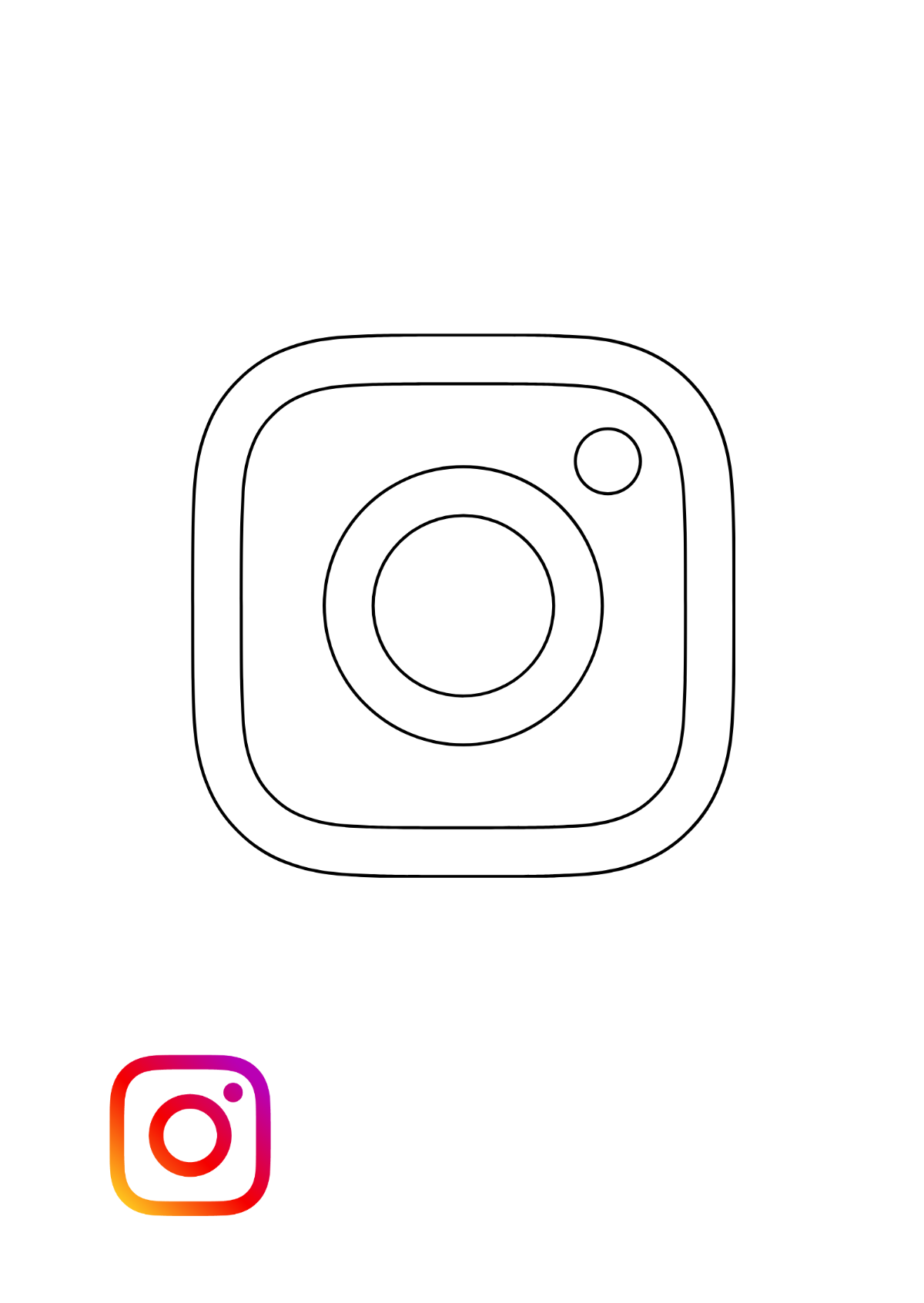 Instagram Icon Coloring Page Template