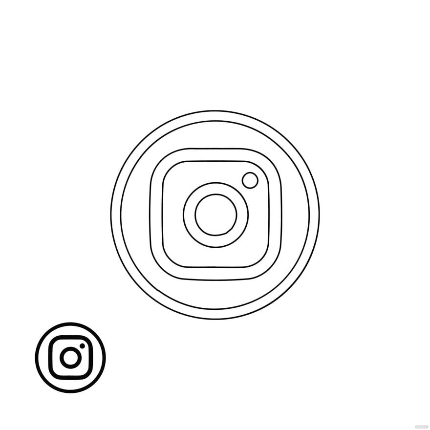 Free Instagram Logo Black And White Coloring Page