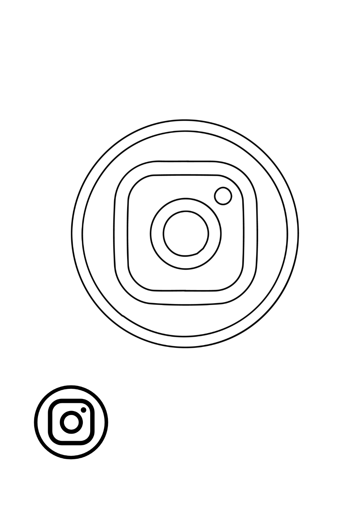 Instagram Logo Black And White Coloring Page Template