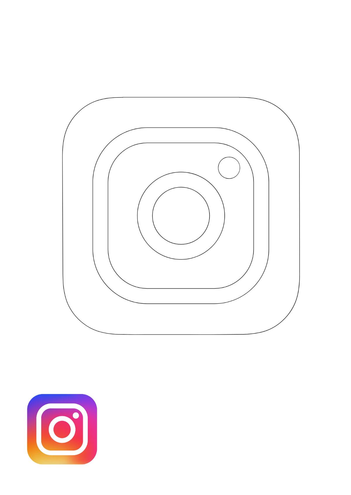 Instagram Colour Logo Coloring Page Template