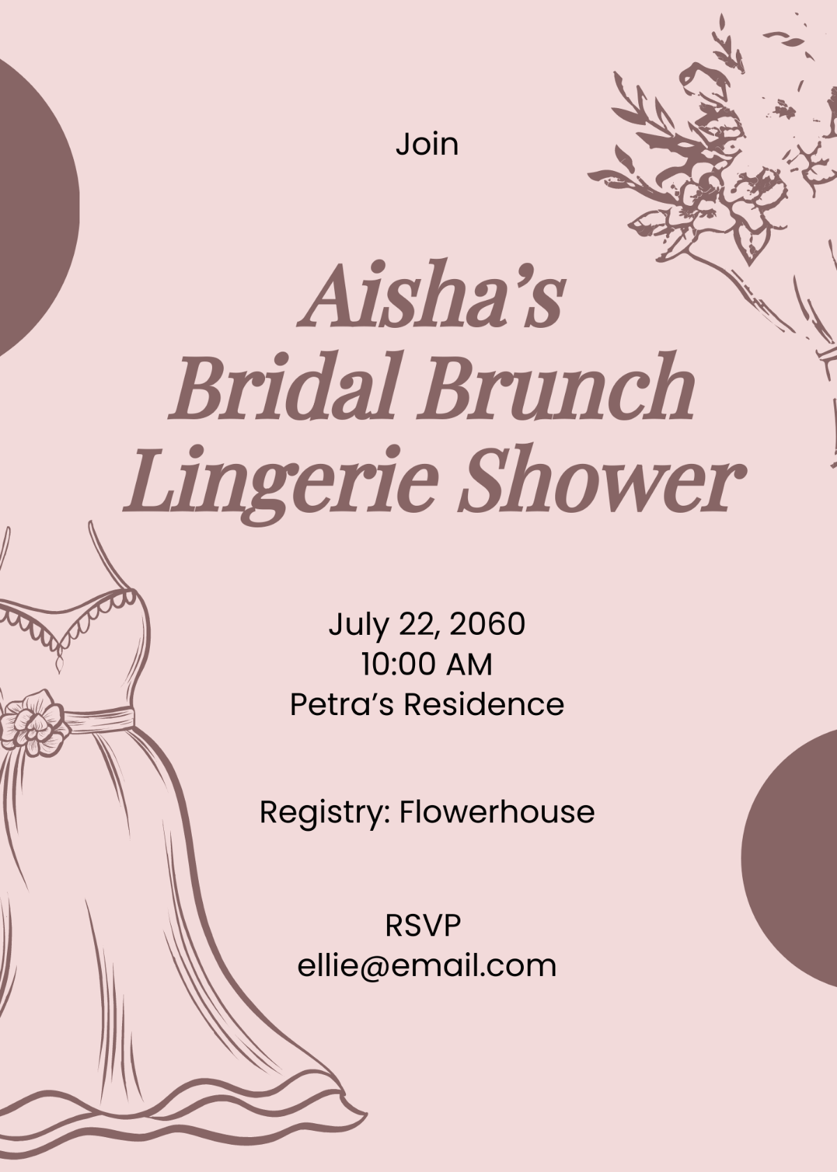 Bridal Bruch Lingerie Shower Invitation Template