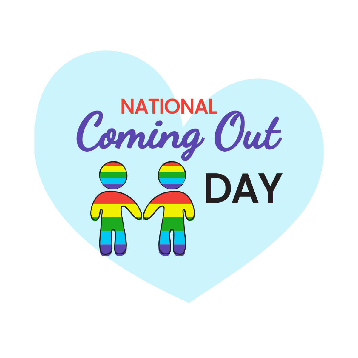 National Coming Out Day Cartoon Vector Template