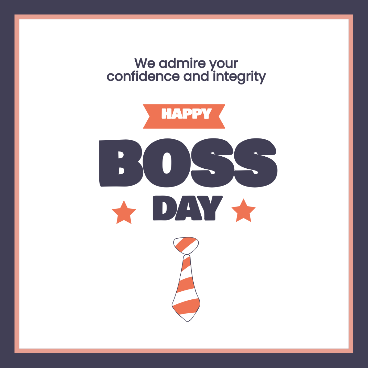 Boss' Day Greeting Card Vector Template