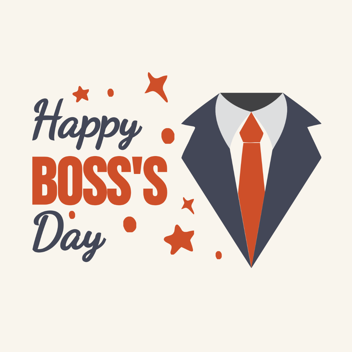 Free Happy Boss' Day Illustration Template