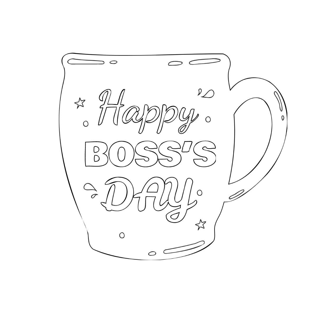 Boss' Day Drawing Vector Template