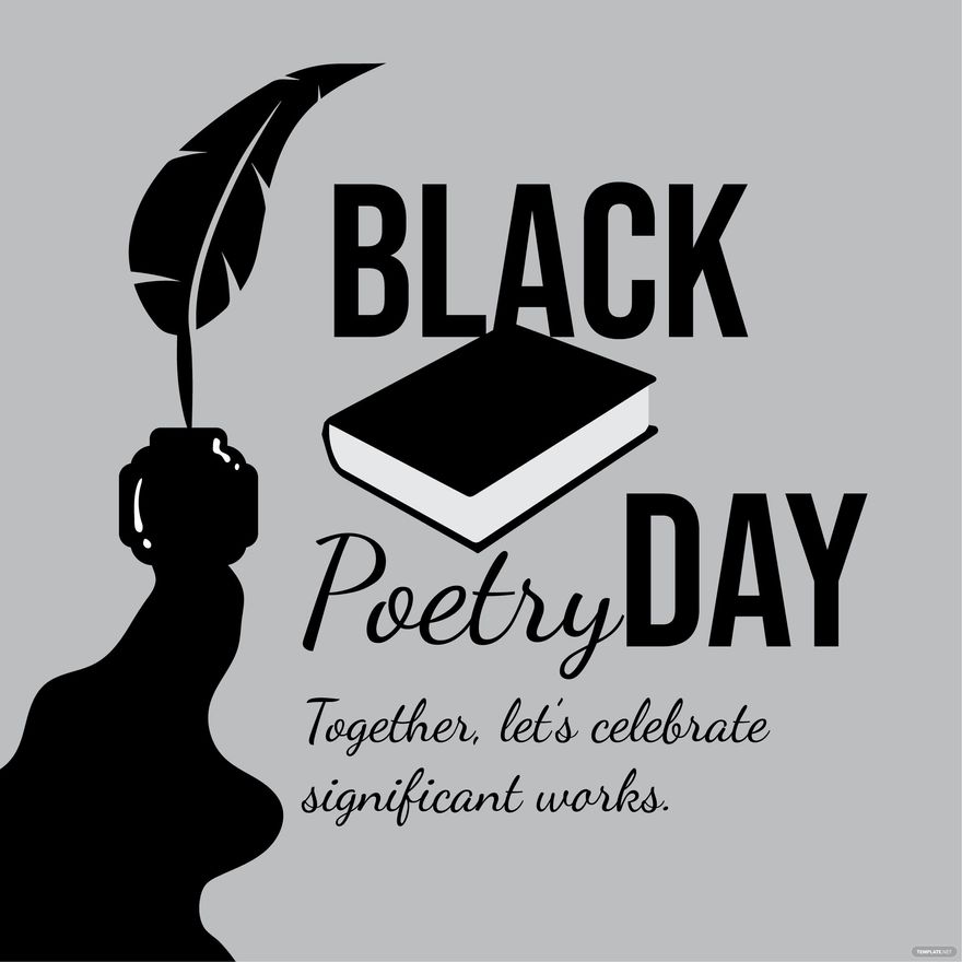 Free Black Poetry Day Flyer Vector in Illustrator, PSD, EPS, SVG, JPG, PNG