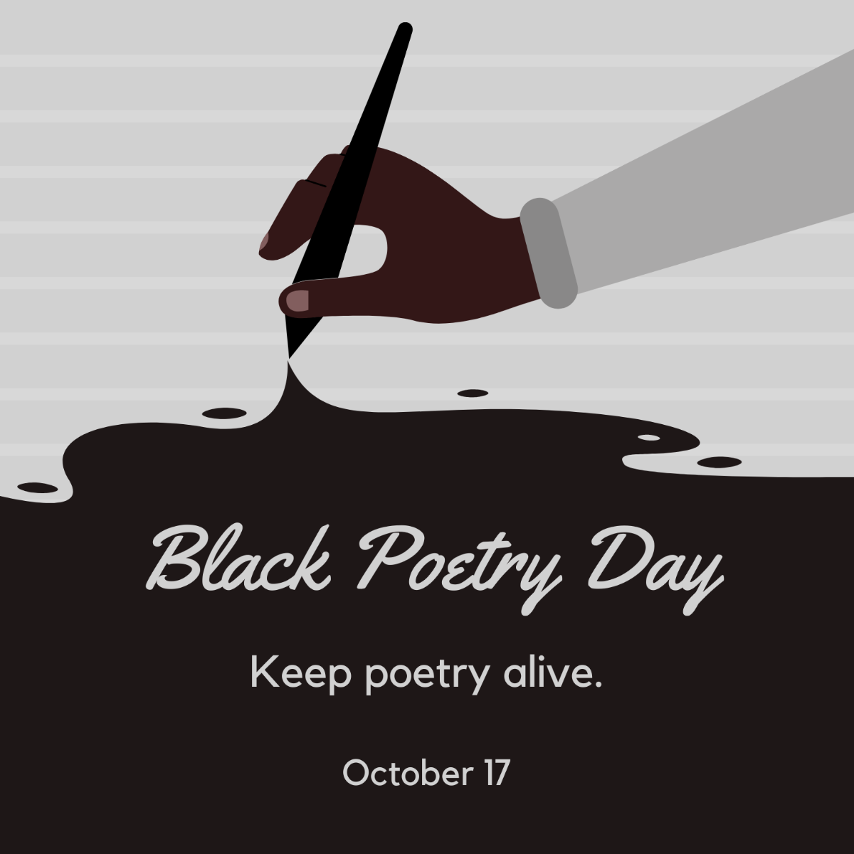 Black Poetry Day Poster Vector Template