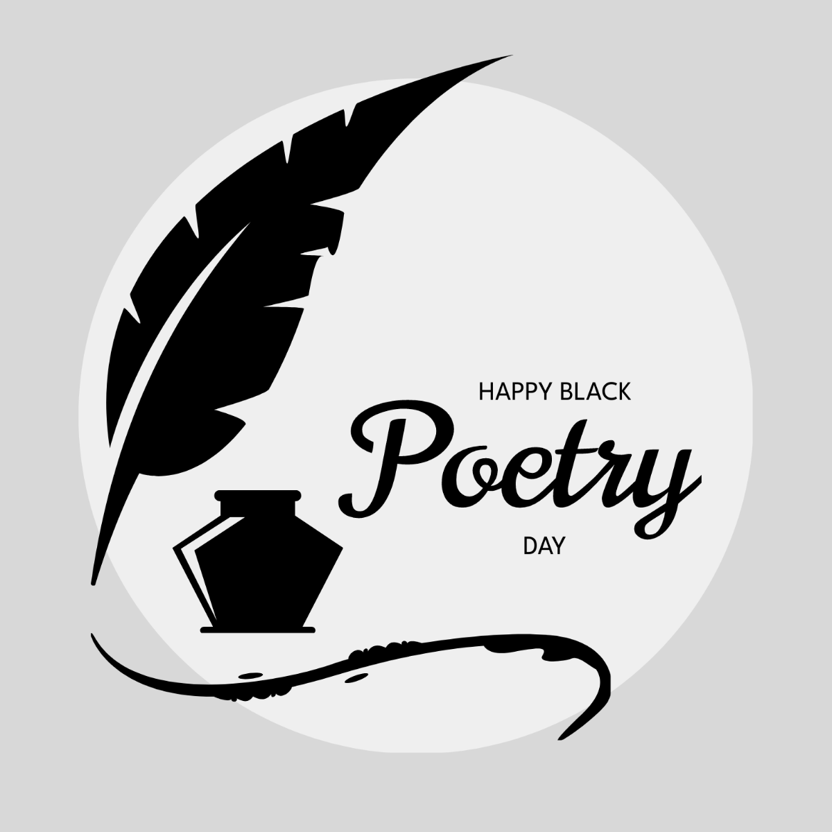 Happy Black Poetry Day Vector Template