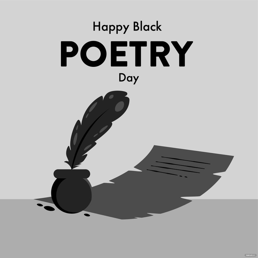 Free Happy Black Poetry Day Illustration in Illustrator, PSD, EPS, SVG, JPG, PNG