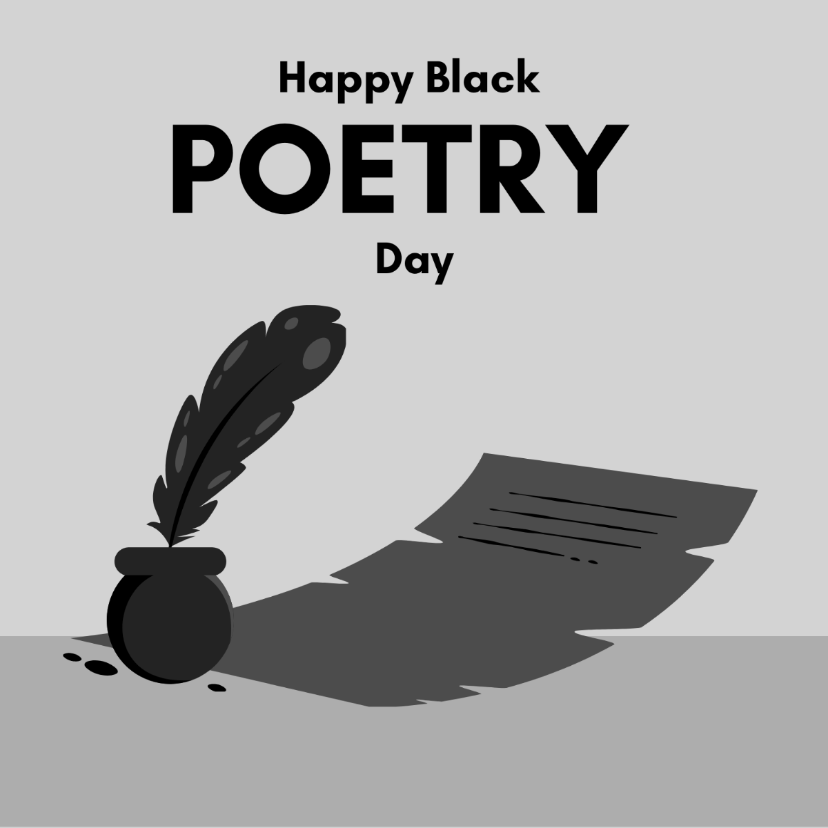 Happy Black Poetry Day Illustration Template