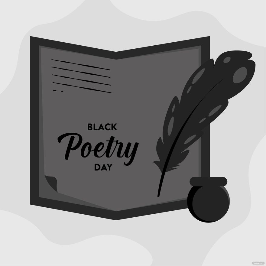 Free Black Poetry Day Illustration in Illustrator, PSD, EPS, SVG, JPG, PNG