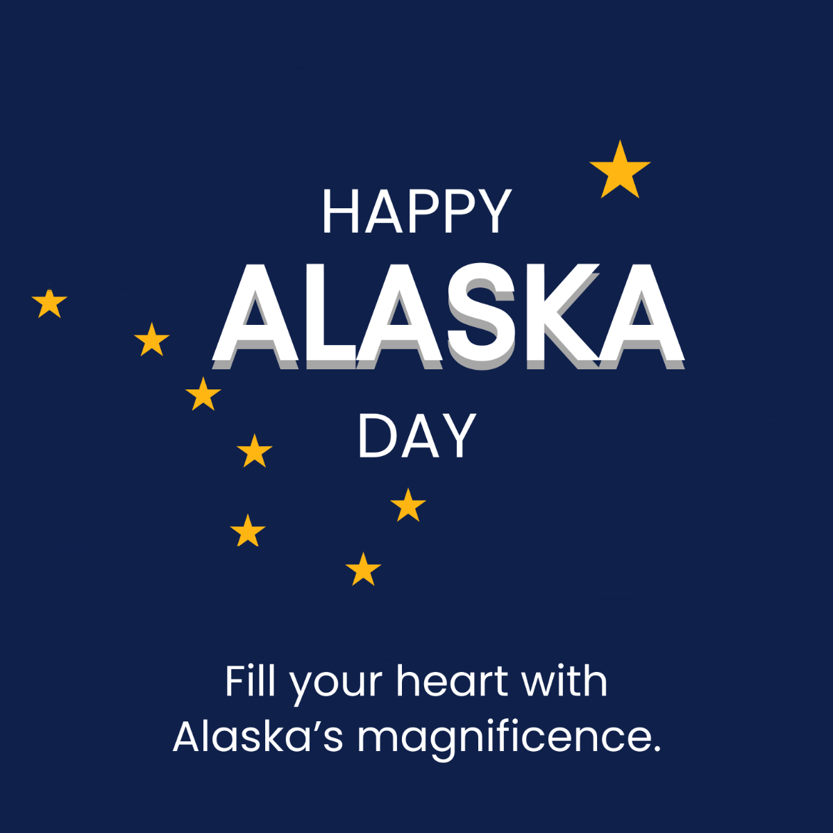 Alaska Day Greeting Card Vector Template