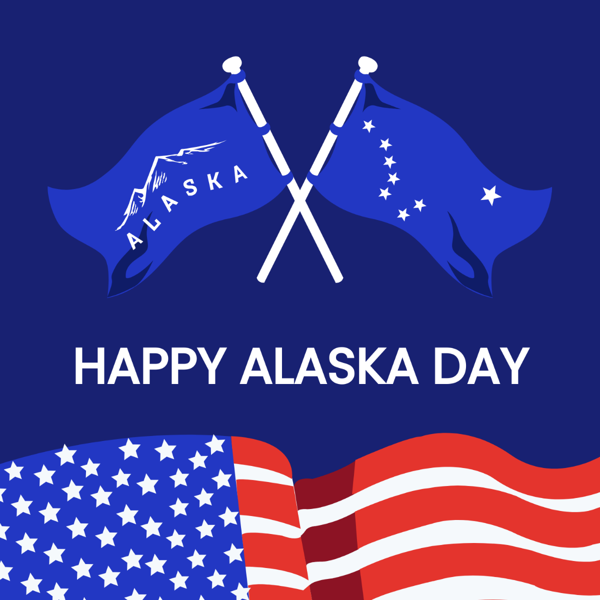 Free Happy Alaska Day Illustration Template