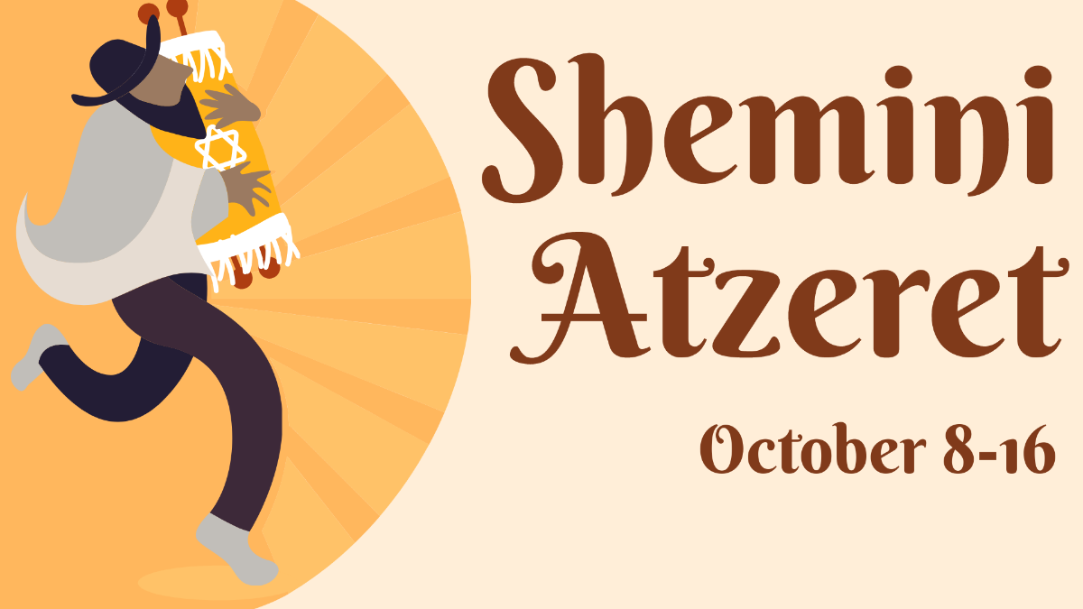 Shemini Atzeret Cartoon Background Template