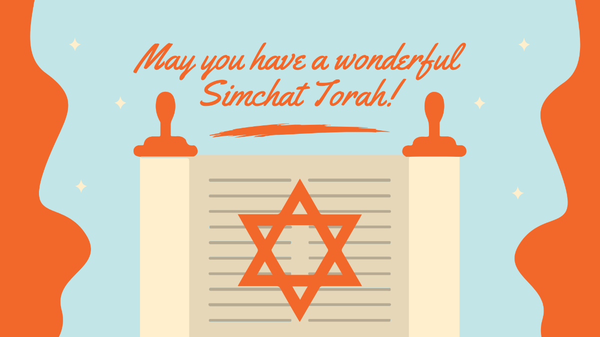 Simchat Torah Wishes Background Template
