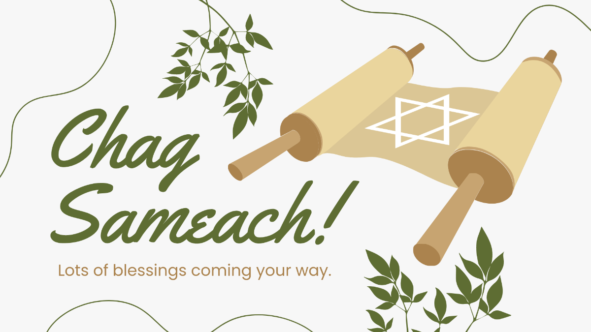 Simchat Torah Greeting Card Background Template